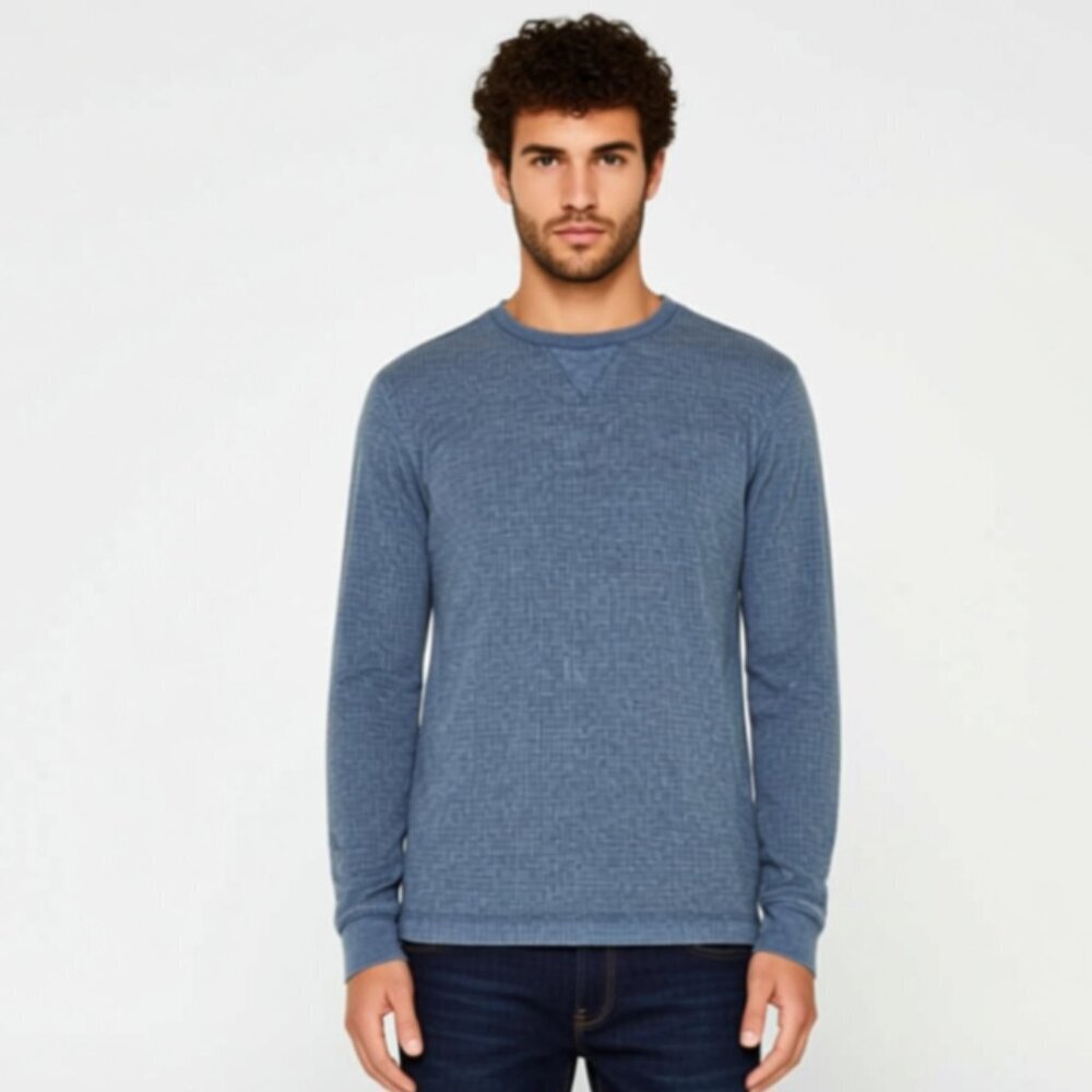 George Men's Long Sleeve Thermal Crew Tee, Grey Small 34-36 (F9)